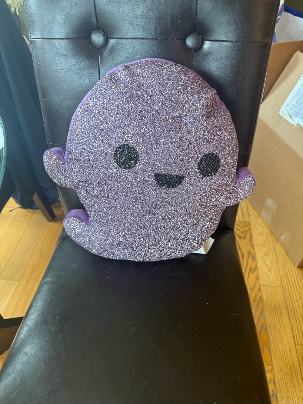 Purple Glitter rhinestone  Ghost Decorative Pillow - Home Accents-NWT!